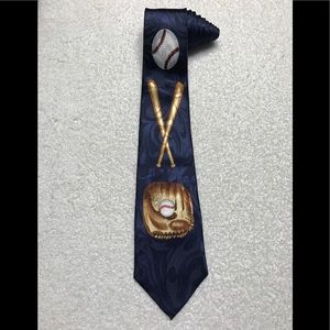 Steve Harris Baseball Bat Glove Novelty Tie